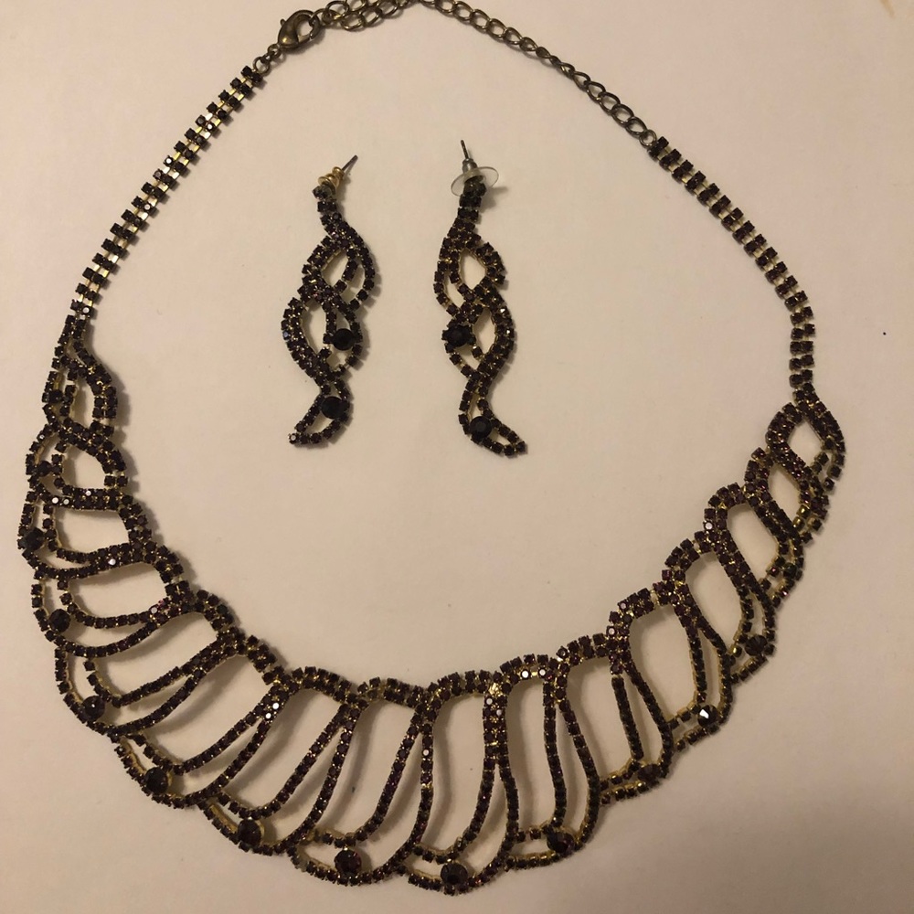 Gold and red statement necklace